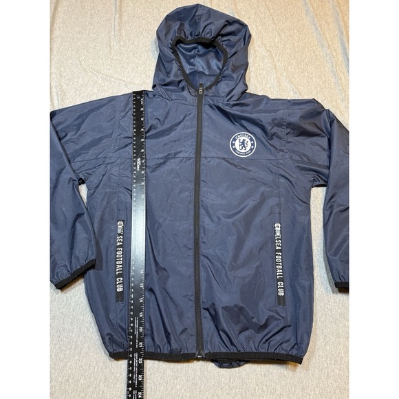 Chelsea Football Soccer Club Zip Up Youth Boys Medium 10/11 Hooded Jacket - Picture 10 of 13